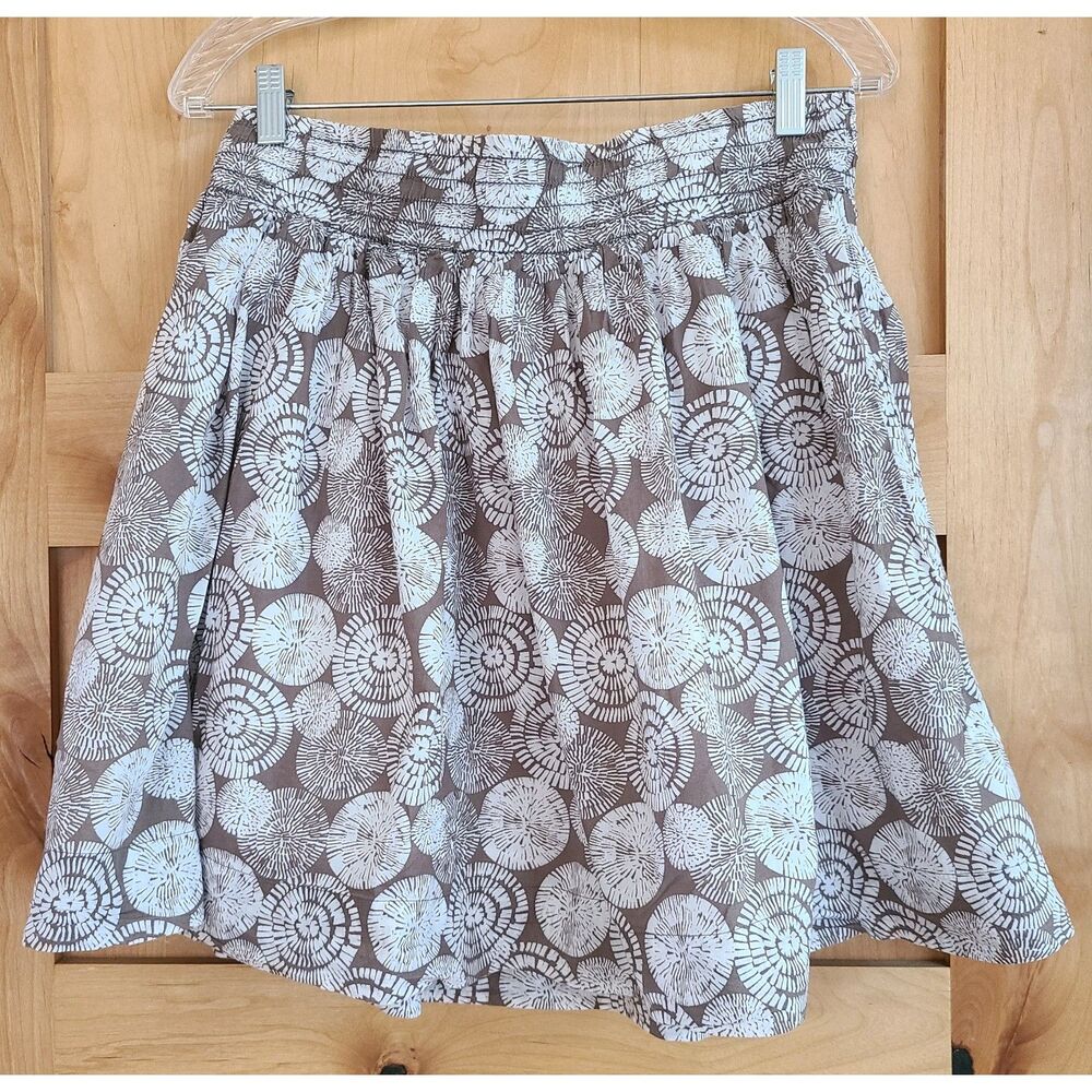 Banana Republic 100% Cotton Mini Skirt‎ Cotton Lining Size 6 Elastic Waistband